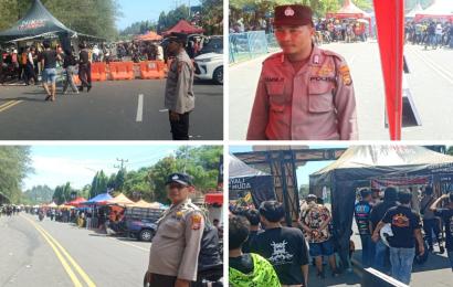 Polisi Berikan Pengamanan Gelaran Drag Bike-Drag Race di Pantai Panjang