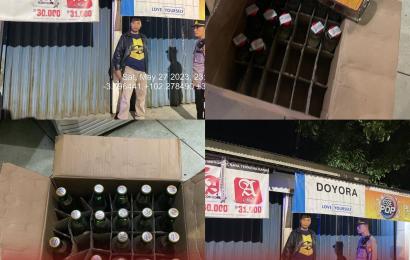 Razia Malam, Polresta Bengkulu Amankan Ratusan Botol Miras