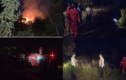 Polisi dan Damkar Turun ke Lokasi Kebakaran Lahan Milik BKSDA