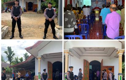 Ciptakan Rasa Aman Dan Nyaman, Sat Samapta Laksanakan Pengamanan Gereja