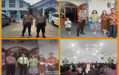 Polsek Gading Cempaka Laksanakan Pengamanan Ibadah Mingguan Umat Kristiani