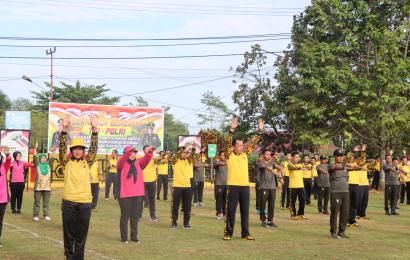 Olahraga Bersama TNI-Polri, Sinergi Wujudkan Keamanan Mengawal Tahun Politik 2024
