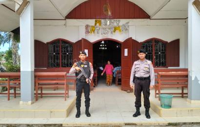 Pengamanan Ibadah Rutin di Gereja HKI Resort Kota Bani 