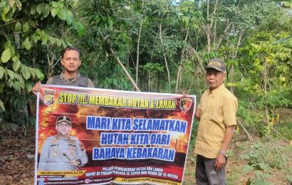 Penanganan Karhutla Polsek Air Besi Gencar Lakukan Imbauan dan Sosialisasi