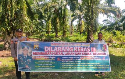Sosialisasi Larangan Pembakaran Hutan dan Lahan Serta Semak Belukar di Wilkum Polsek Kaur Utara