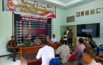 Wakapolres Lebong Terima Kunjungan UPP Satgat Saber Pungli Provinsi