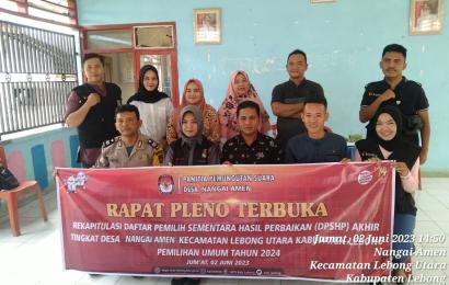 Bhabinkamtibmas Polsek Lebong Utara Turut Sukseskan Tahapan Pemilu di Desa Nangai Amen