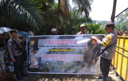 Di Desa Kepahyang, Polsek Kaur Tengah Sosialisaiskan Karhutlah