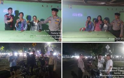 Patroli Malam Sat Samapta Polresta Bengkulu, Sambani Ketua RT dan Warga Berkumpul