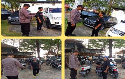 Cegah Kejahatan Jalanan, Polsek Teluk Segara Patroli di Objek Wisata