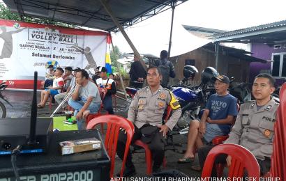 Polsek Curup Melaksankan Pengamanan Perlombaan Open Turnament Bola Voly  di Desa Air Meles Bawah 