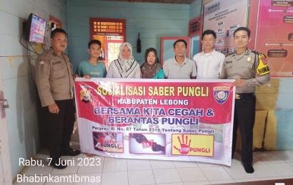 Bhabinkamtibmas Sosialisasi Saber Pungli di Desa Tabeak Blau I dan Desa Daneu