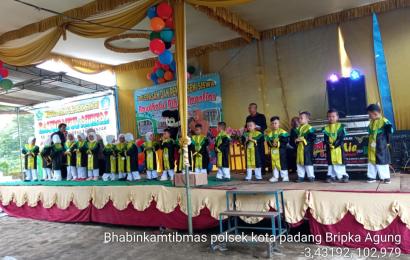 Sinergi, Bhabinkamtibmas Bersama Babinsa dan Pemerintah Desa Hadiri Pelepasan Siswa PAUD Imantiar