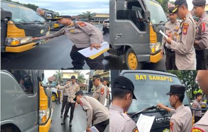 Jelang Pemilu 2024, Polresta Bengkulu Melaksanakan Pengecekan Kelengkapan Ranmor