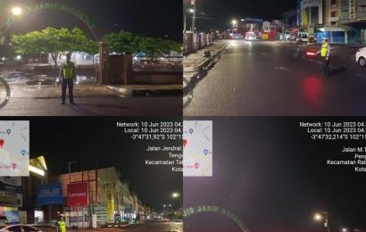 Patroli Subuh Satlantas Polresta Bengkulu di Masjid Jamik