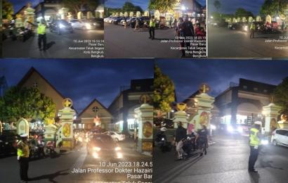 Sat Lantas Polresta Bengkulu, Lakukan Pengamanan dan Pengaturan Lalin Ibdah Misa di Gereja 