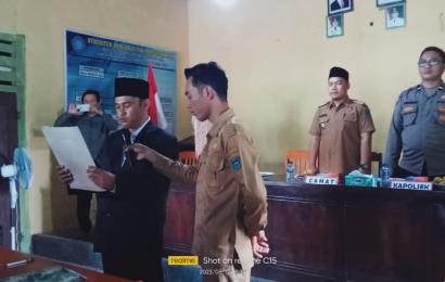 Pelantikan Perangkat Desa, Kapolsek Padang Jaya Berharap Perangkat Desa Semakin Bersinergi