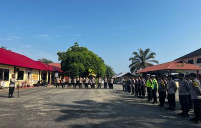 Kapolres Bengkulu Selatan Pimpin Langsung Apel Persiapan Pengamanan Pemilihan Kepala Desa Serentak Tahun 2023 