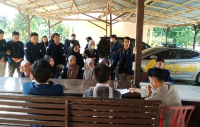 Mahasiswa UNIB Akan melaksanakan KKN, Polsek Air Besi Sambut dan Berikan Imbauan Kamtibmas