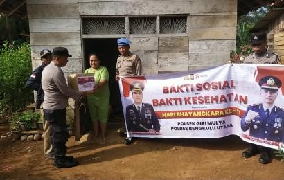 Polsek Giri Mulya, Gelar Bakti Sosial Dalam Rangka Hari Bhayangkara ke 77