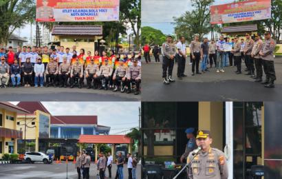 Kapolresta Bengkulu Lepas Kontingen Atlet Bola Voli Kota Bengkulu Bertanding di Kejurda 