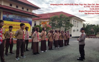 Sat Binmas Polres Kaur Melaksanakan Kegiatan Latihan Rutin Saka Bhayangkara