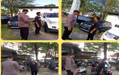 Polsek Teluk Segara Patroli Sore di Pantai Zakat 