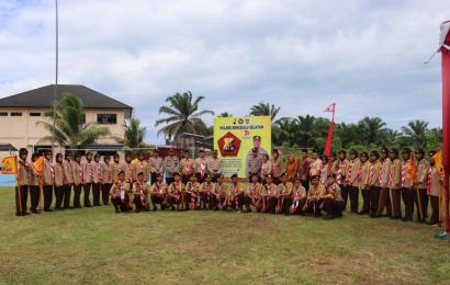 Tingkatkan Pembinaan, Saka Bhayangkara Angkatan VII Polres BS Melaksankan Persami Pengukuhan dan Pelantikan Anggota 