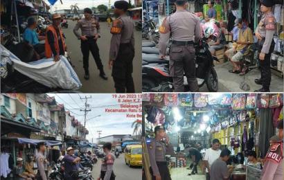Patroli Dialogis, Sat Samapta Polresta Bengkulu Sasar Pengunjung dan Pedagang Pasar Minggu 
