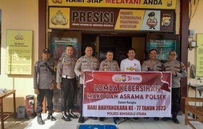 Lomba Kebersihan dan Pelayanan Publik, Polsek Padang Jaya Terima Kunjungan Tim Juri