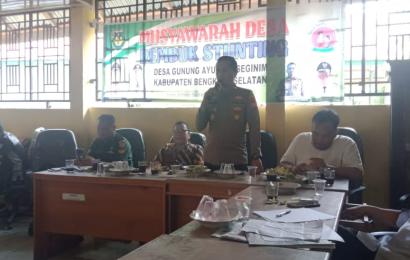 Polsek Seginim Hadiri Kegiatan Mini Lokakarya Stunting Tingkat Desa Gunung Ayu Tahun 2023 