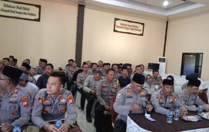 Sambut HUT Bhayangkara ke-77, Polsek Padang Jaya Ikuti Giat Doa Bersama di Polres Bengkulu Utara