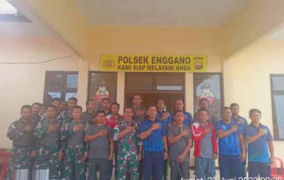 Sambut HUT Bhayangkara ke-77 TNI/Polri dan Forkopimcam Enggano Gelar Olahraga Bersama