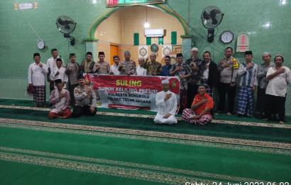 Silahturahhmi, Polsek Teluk Segara Gelar Subuh Keliling di Masjid Nurul Huda Kampung Bali