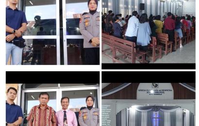 Polsek Gading Cempaka Terjunkan Personel Amankan Ibadah Mingguan di Gereja 