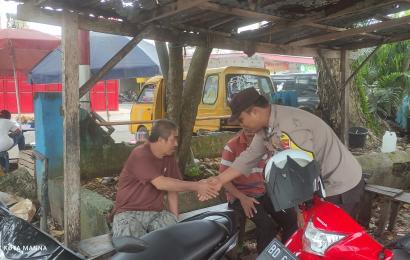 Sambangi Pangkalan Ojek, Patroli Polsek Kota Manna Sampaikan Imbauan Kamtibmas 