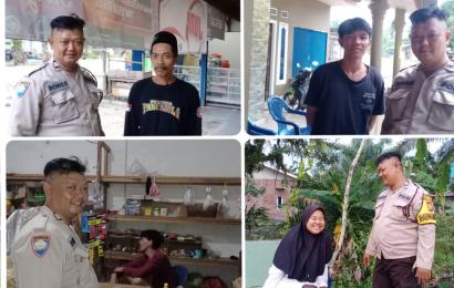 Patroli Sambang di Kelurahan Teluk Sepang, Bhabinkamtibmas Sampaikan Imbauan Kamtibmas