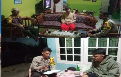 Sambang dan Koordinasi, Bhabinkamtibmas Polsek Kampung Melayu Sampaikan Imbauan Kamtibmas