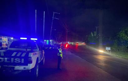 Antisipasi Laka Lantas, Sat Lantas Polres Kaur Patroli Blue Light 