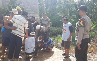 Polsek Padang Jaya Monitoring Pemotongan Hewan Kurban