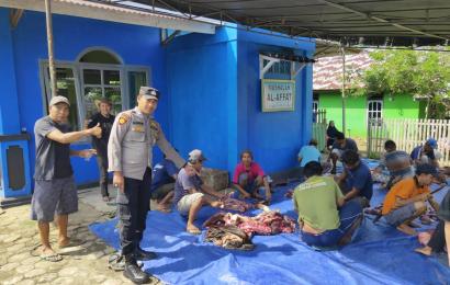 Patroli, Polsek Lais Monitoring Penyembelihan Hewan Kurban