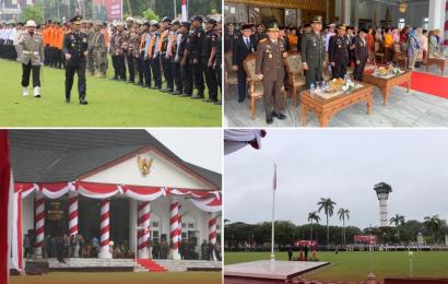 Personel Polresta Bengkulu Laksanakan Pengamanan Upacara HUT Bhyangkara Ke-77