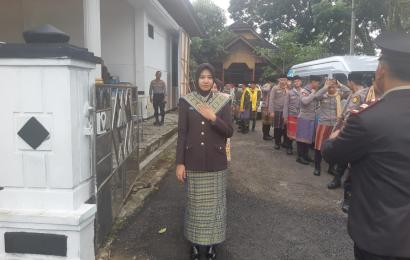 Polres BS dan Kodim 0408 BSK Tampilkan Tarian Adat Pada Puncak HUT Bhayangkara ke 77 tahun 