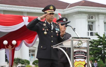 Polres Kepahiang Gelar Upacara Peringatan Hari Bhayangkara ke-77 di Lapangan Pemda