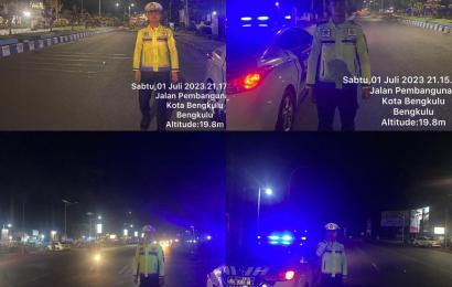 Polresta Bengkulu Patroli Blue Light Cegah Aksi Balap Liar