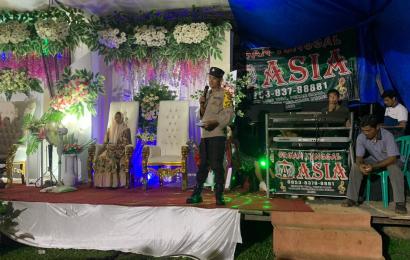 Polsek Kaur Utara Monitoring dan  Berikan Imbauan kepada Warga yang Mengadakan Acara Pesta Pernikahan