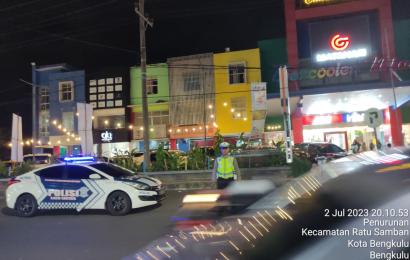 Cegah Kemacetan, Sat Lantas Polresta Bengkulu Gelar Pengaturan Lalin
