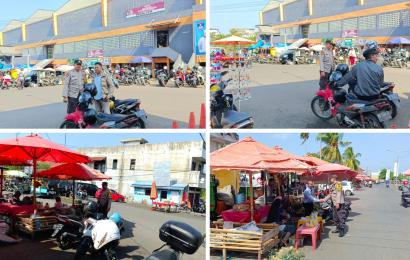 Polsek Muara Bangkahulu, Gelar Patroli Dialogis dan Pengaturan Lalu Lintas di Pasar Minggu