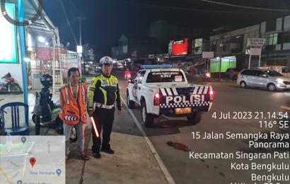 Patroli Blue Light, Sat Lantas Polresta Bengkulu Tidak Temukan Aksi Balap Liar