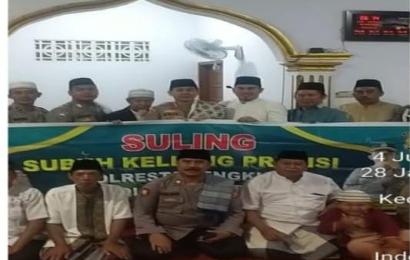 Bangun Silaturahmi, Kapolresta Bengkulu Subuh Keliling di Masjid Nurul Ikhlas Kelurahan Sumur Dewa